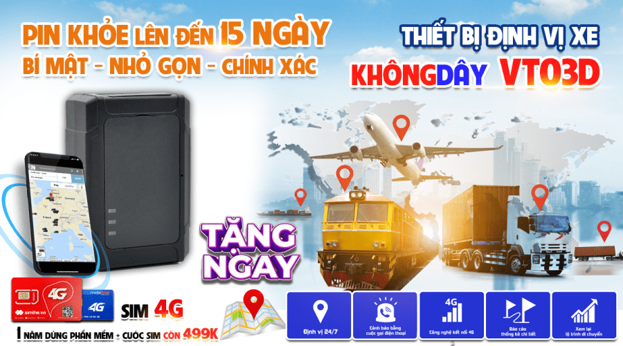 Định vị ô tô xe máy không dây VT03D